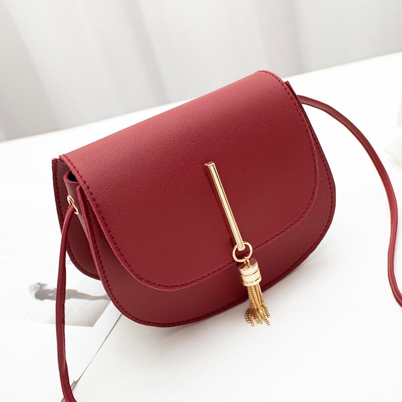 Fashion Tassel Women Crossbody Bag PU Leather Small Flap Messenger Bag For Ladies Sling Bag Mobile Phone Wallet Handbags New