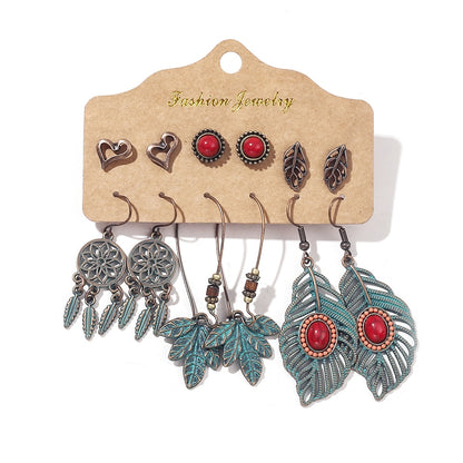 Sundry Fashion Bundles of Women's Vintage Boho Earrings Dangler Eardrop Jewelry Accessories Sets