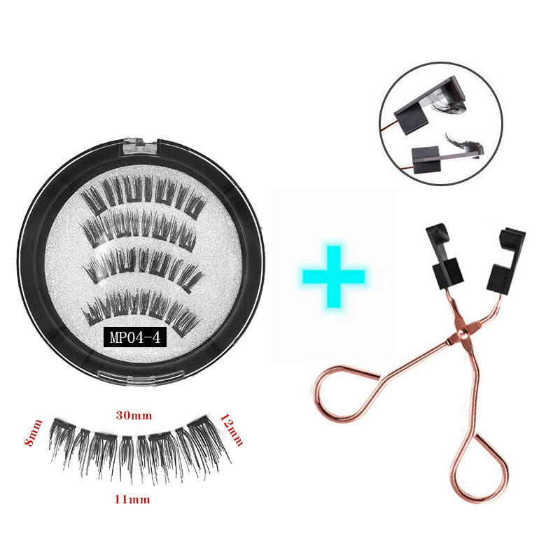 3D magnetic eyelashes With 4/5 Magnets handmade makeup Mink eyelashes extended false eyelashes Reusable false eyelashes