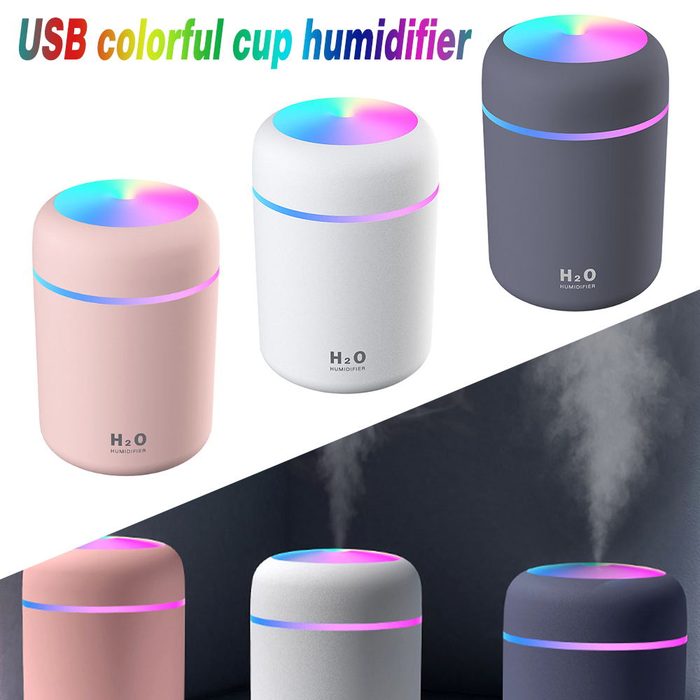 Portable 300ml Humidifier USB Ultrasonic Dazzle Cup Aroma Diffuser Cool Mist Maker Air Humidifier Purifier with Romantic Light