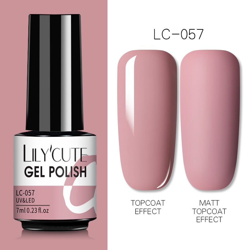 LILYCUTE 7ML Gel Nail Polish Nude Vernis Semi-Permanent Nail Polish For Nails Soak Off UV LED UV Gel DIY Nail Art Gel Varnishes