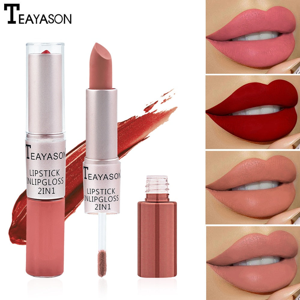 Waterproof Lip Gloss Lipstick Beauty Cosmetics Lipsticks Red Lip Tint Matte Lipstick Long Lasting Moisture Lips Makeup Lip Gloss