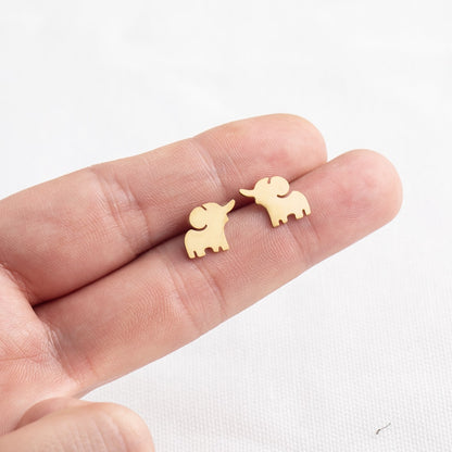 Trendy 2019 Golden and Iron Minimalist Stainless Steel Stud Earrings for Women Fashion Party Earrings Jewelry Accessories