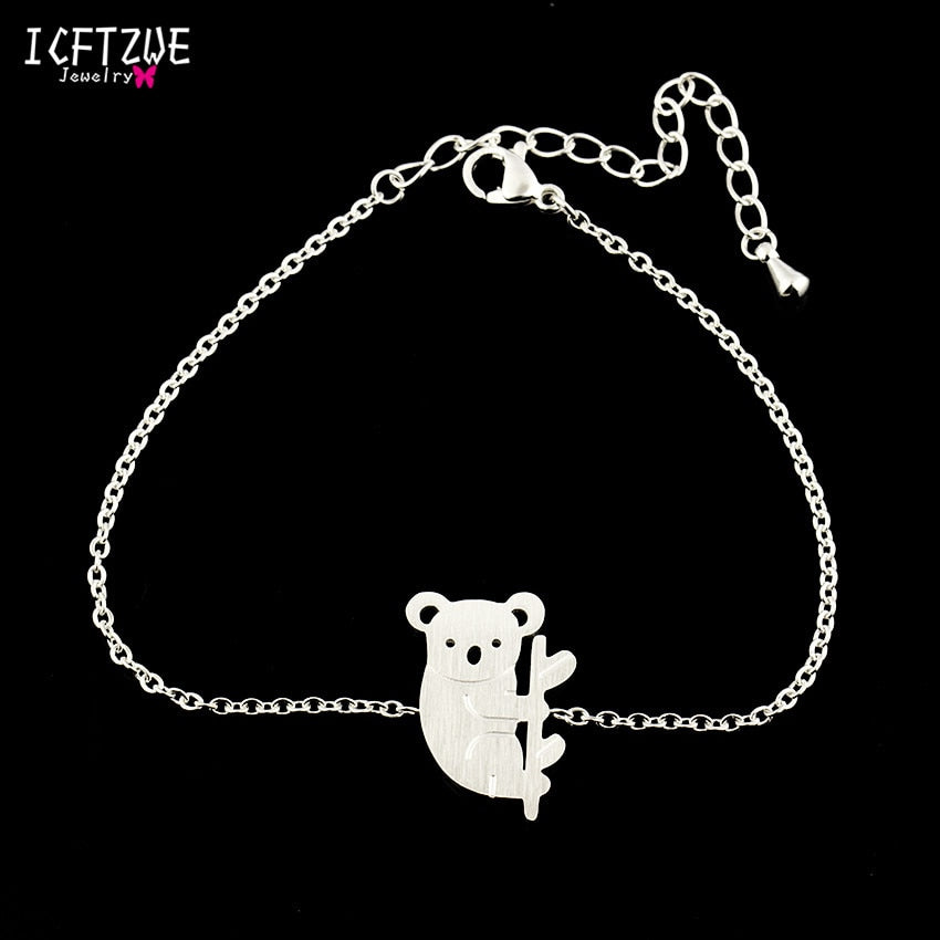 Cute Australian Koala Bracelet For Women Stainless Steel Chain Animal Baby Bear AustralianBracelet Jewelry Gifts Bijoux