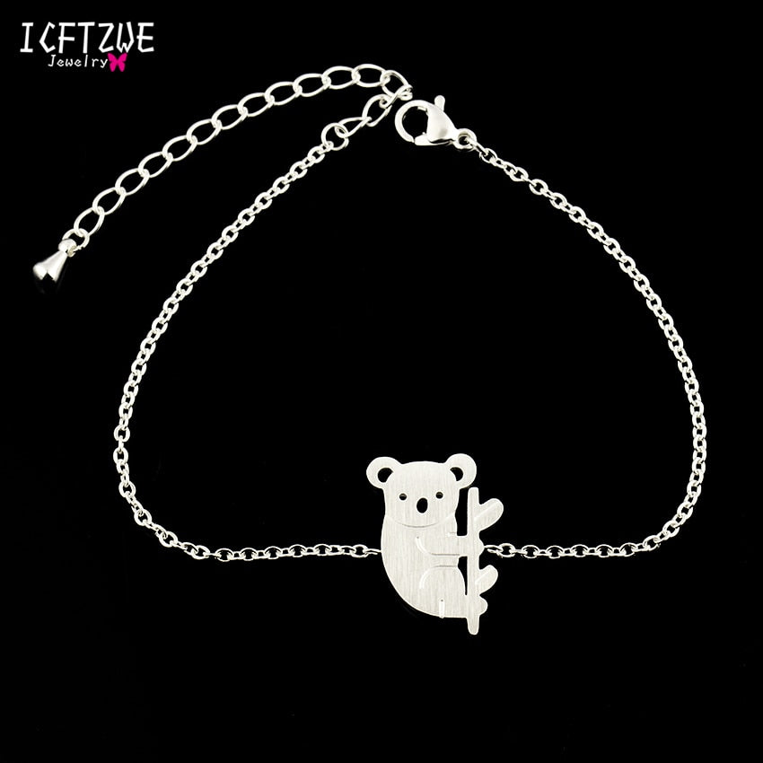 Cute Australian Koala Bracelet For Women Stainless Steel Chain Animal Baby Bear AustralianBracelet Jewelry Gifts Bijoux