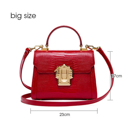 LA FESTIN Designer Serpentine Lock Handbag Split Leather 2021 New Fashion Women Shoulder Bag Luxury Famous Brand Bolsa Crossbody