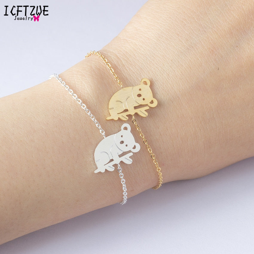 Cute Australian Koala Bracelet For Women Stainless Steel Chain Animal Baby Bear AustralianBracelet Jewelry Gifts Bijoux