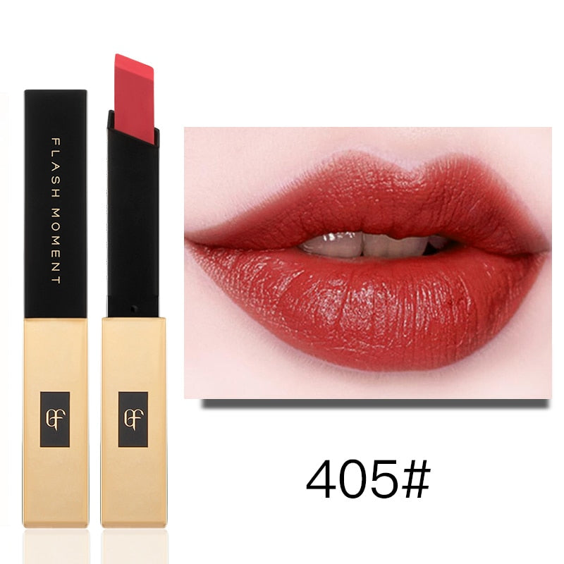 Pudaier Luxury Velvet Matte Lipstick for Lip Square Small Gold Bars Matt Lipstick Waterproof Makeup Lip Stick Tint Lip Gloss Red