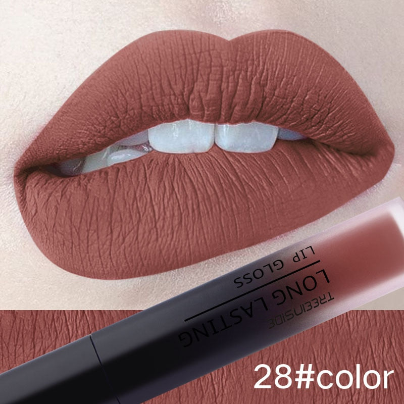 28 color matte liquid lipstick waterproof long lasting lip plumper makeup lipstick velvet gloss lip gloss cosmetics