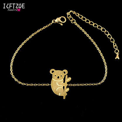 Cute Australian Koala Bracelet For Women Stainless Steel Chain Animal Baby Bear AustralianBracelet Jewelry Gifts Bijoux