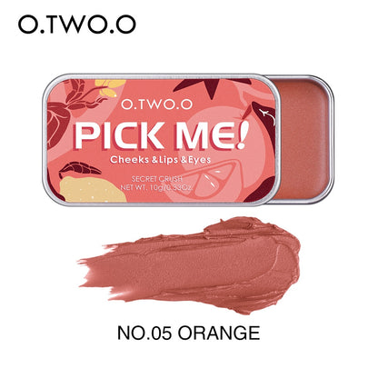 O.TWO.O Multifunctional Makeup Palette 3 IN 1 Lipstick Blush For Face Eyeshadow Lightweight Matte Lip Tint Natural Face Blush