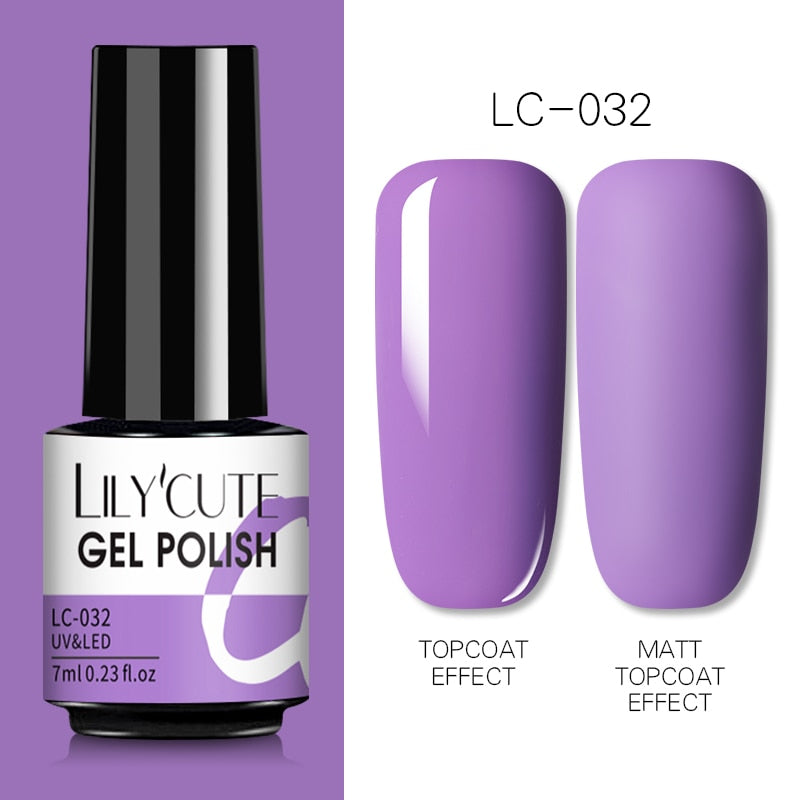 LILYCUTE 7ML Gel Nail Polish Nude Vernis Semi-Permanent Nail Polish For Nails Soak Off UV LED UV Gel DIY Nail Art Gel Varnishes