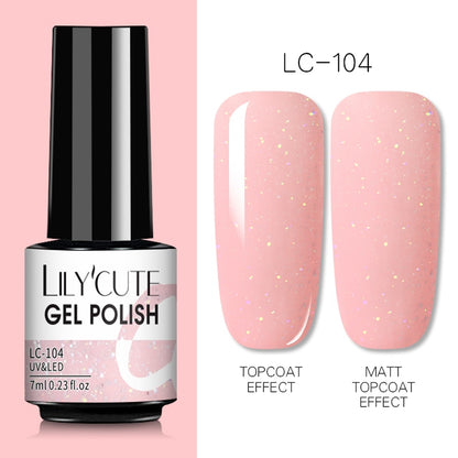 LILYCUTE 7ML Gel Nail Polish Nude Vernis Semi-Permanent Nail Polish For Nails Soak Off UV LED UV Gel DIY Nail Art Gel Varnishes