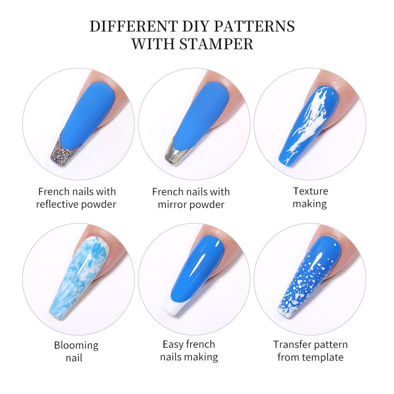 Transparent Nail Stamper with Scraper Jelly Silicone Stamp for French Nails Manicuring Kits Nail Art Stamping Tool