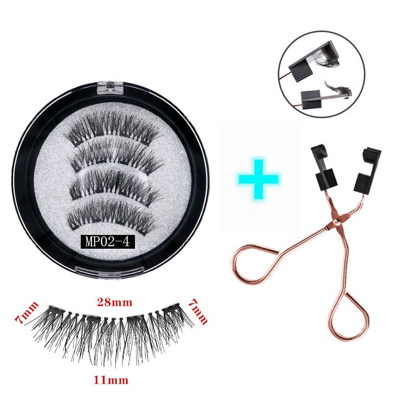 3D magnetic eyelashes With 4/5 Magnets handmade makeup Mink eyelashes extended false eyelashes Reusable false eyelashes