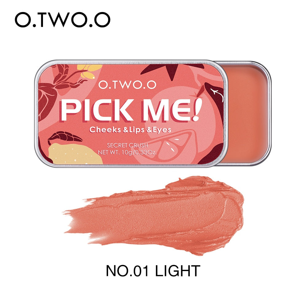 O.TWO.O Multifunctional Makeup Palette 3 IN 1 Lipstick Blush For Face Eyeshadow Lightweight Matte Lip Tint Natural Face Blush