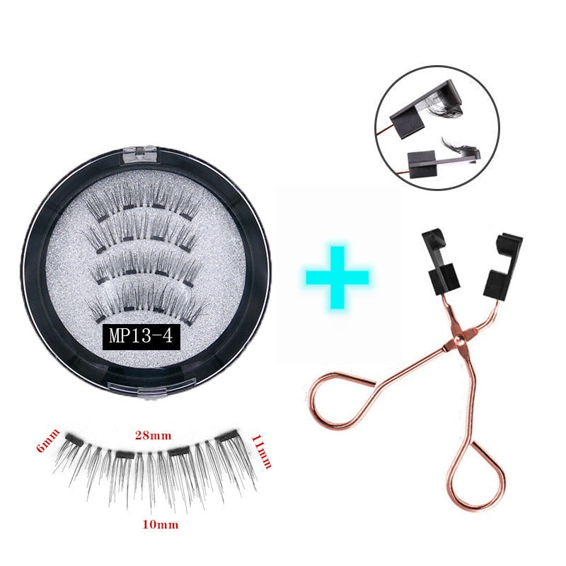 3D magnetic eyelashes With 4/5 Magnets handmade makeup Mink eyelashes extended false eyelashes Reusable false eyelashes