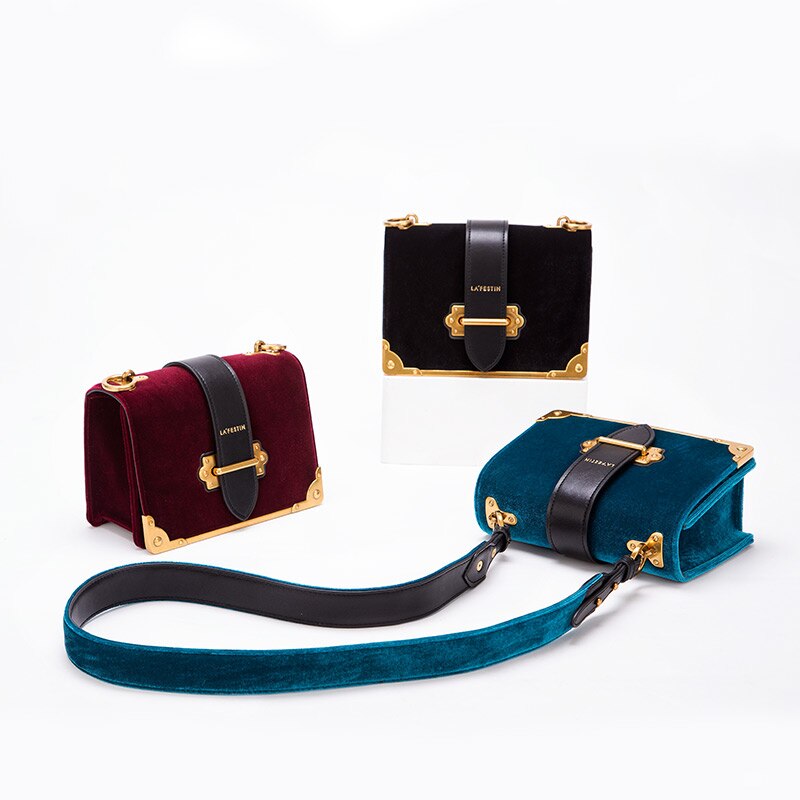 LA FESTIN 2021 New Fashion Luxury Velvet Shoulder Handbag Famous Women Brand All-match Niche Underarm Crossbody Bag High Quality