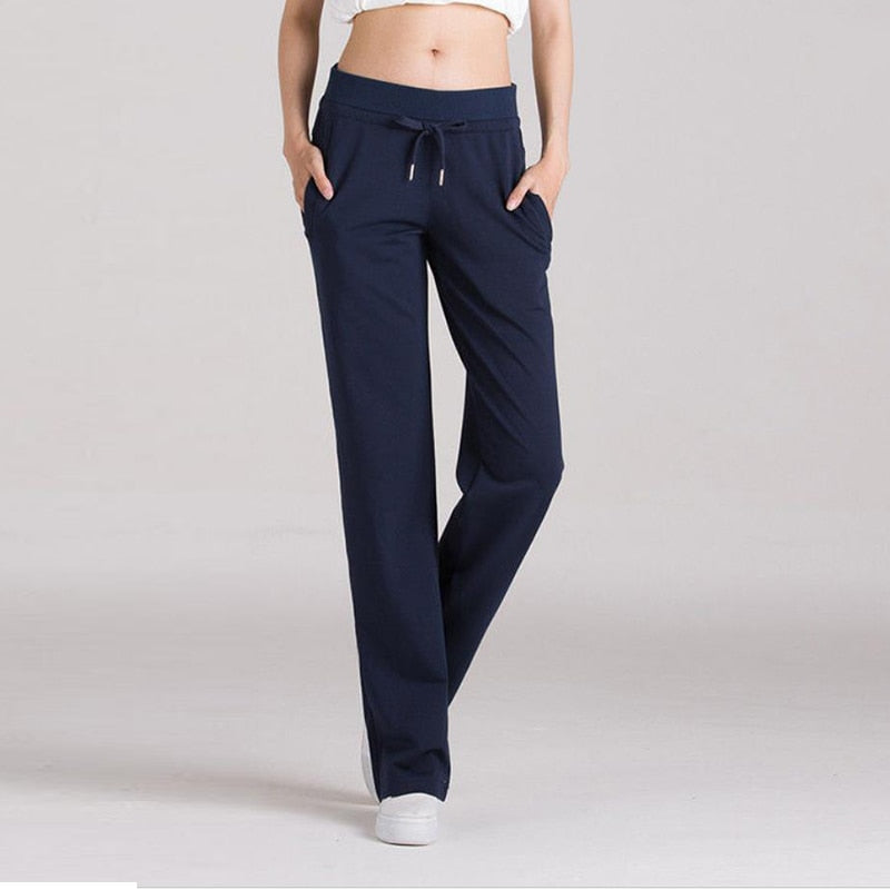 Casual Elastic High Waist Sweatpants Women Oversized 4xl Lace Up Joggers Classic Straigh Pants Solid Color Spring Summe Pantalon