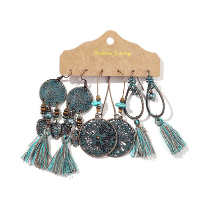 Sundry Fashion Bundles of Women's Vintage Boho Earrings Dangler Eardrop Jewelry Accessories Sets