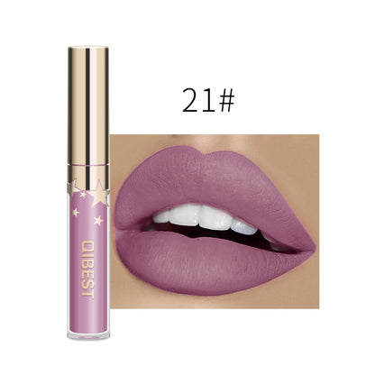 QIBEST Liquid Lipstick Waterproof Lipgloss 24 Color Lipgloss Lipstick Lips Makeup Cosmetic Long Lasting Lip Tint Lip Gloss Matte