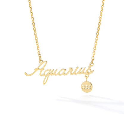 Virgo Libra Sagittarius Constellations Pendants Stainless Steel Charm Jewelry Necklaces For Best Birthday Gift Feminino