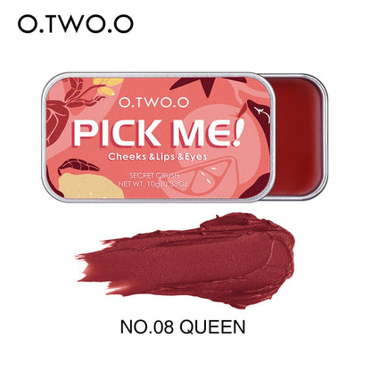 O.TWO.O Multifunctional Makeup Palette 3 IN 1 Lipstick Blush For Face Eyeshadow Lightweight Matte Lip Tint Natural Face Blush