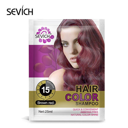 Sevich 10pcs/lot Hair Color Shampoo 15 Minutes Fast Hair Color Gel For Men and Women Hair Color Product Instant Black Hair