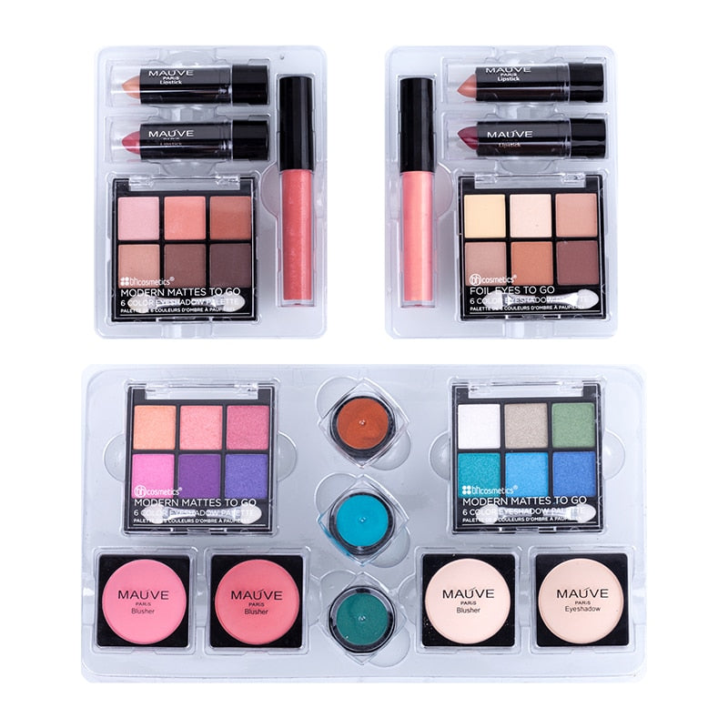 DUER LIKA White Portable Professional 24 Color Eyeshadow Blush Cosmetic Foundation Face Powder Makeup Sets Eye Shadows Palette