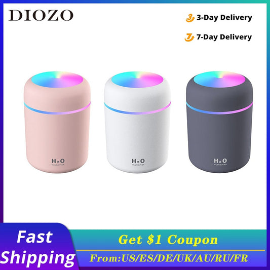 Portable 300ml Humidifier USB Ultrasonic Dazzle Cup Aroma Diffuser Cool Mist Maker Air Humidifier Purifier with Romantic Light