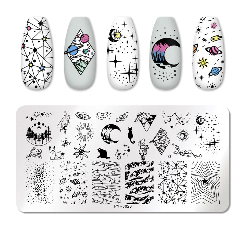 PICT YOU 12*6cm Nail Art Templates Stamping Plate Design Flower Animal Glass Temperature Lace Stamp Templates Plates Image