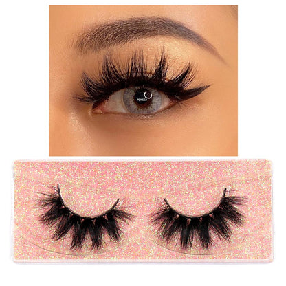 FOXESJI Makeup Eyelashes 3D Mink Lashes Fluffy Soft Wispy Natural Cross Lash Extension Reusable Fake Lashes Mink False Eyelashes