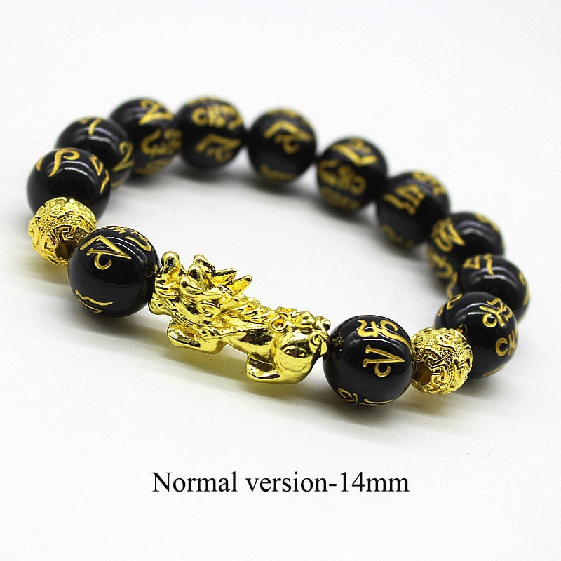 2PCS Obsidian Stone Beads Bracelet Pixiu Bracelet Black Wealth Bracelet Feng shui Bracelets Luck Bracelet for Women Men 2022