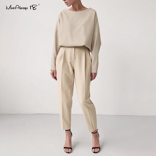 Mnealways18 Vintage Zipper Khaki Trousers Women High Waist Office Pants Ladies Brown Trousers Work Wear Autumn Long Pants 2021