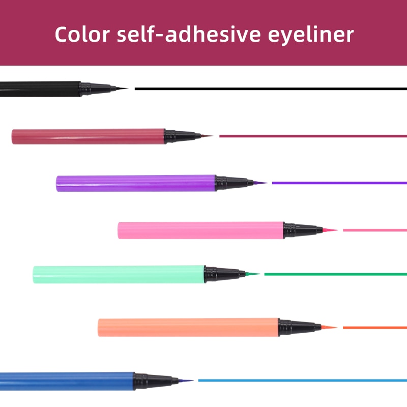 Black Waterproof Eyeliner Makeup Lasting Eyelashes Self-adhesive Eyeliner Natural Soft Quick-drying Eyeliner Beauty Tool