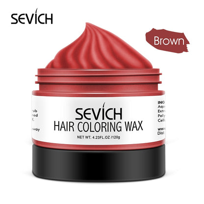 Sevich 10 colors Hair color wax Strong And Hold Unisex Hair Wax Black Color Hair Clay Temporary Hair Dye For Hair Styling