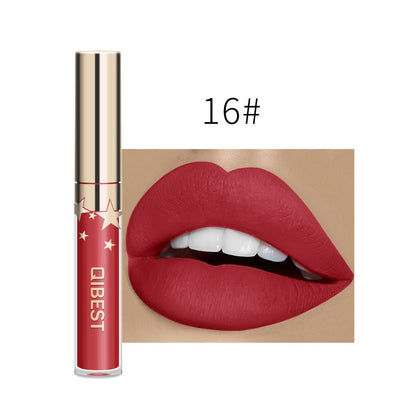 QIBEST Liquid Lipstick Waterproof Lipgloss 24 Color Lipgloss Lipstick Lips Makeup Cosmetic Long Lasting Lip Tint Lip Gloss Matte