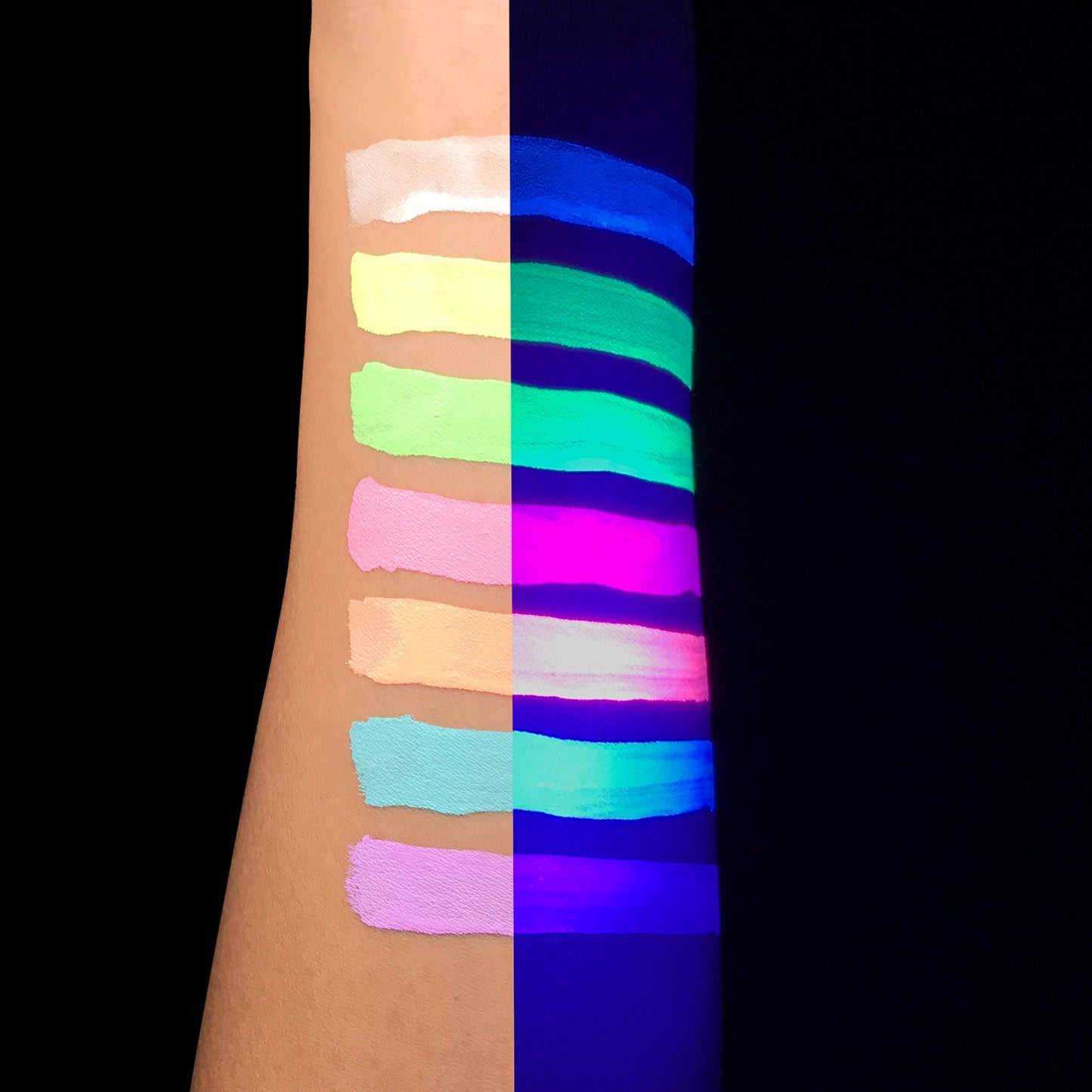 Neon Cake Water Activated Eyeliner Set Rainbow Color Aqua UV Glow Blacklight Body Face Paint Coloured Eye Liner Cream Makeup