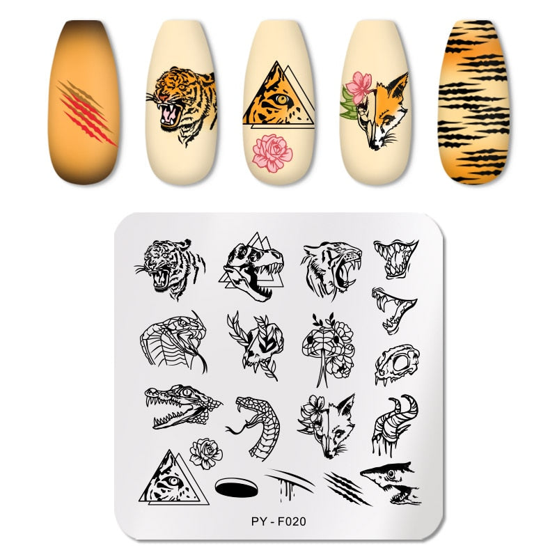 PICT YOU 12*6cm Nail Art Templates Stamping Plate Design Flower Animal Glass Temperature Lace Stamp Templates Plates Image