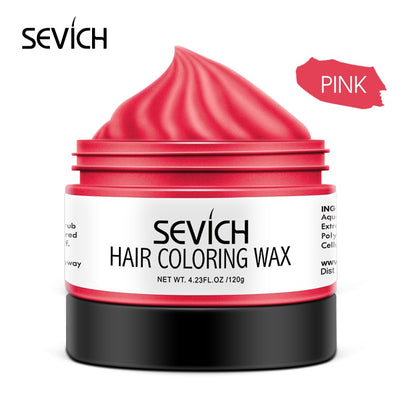 Sevich 10 colors Hair color wax Strong And Hold Unisex Hair Wax Black Color Hair Clay Temporary Hair Dye For Hair Styling