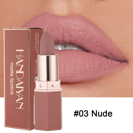 6 Colors Makeup Matte Lipstick Waterproof Long Lasting Lip Stick Sexy Red Pink Velvet Nude Lipsticks Women Cosmetics Batom