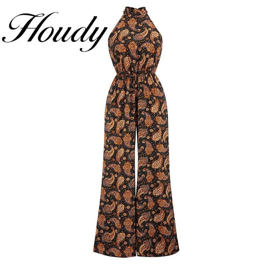 2022 Fashion Sexy Female Wide-Leg Tropical Dress Sleeveless Elegant Tie Long Dress Party Bridesmaid Robe Long Skirt Party Dress