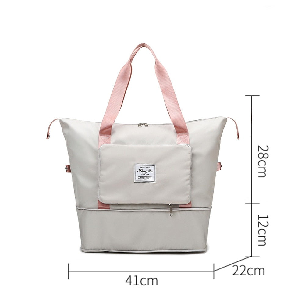 Fashion Women's Shoulder Bag Female Travel Handbag Foldable Large Capacity Shopping Bag Waterproof Oxford Multi-pockets Tote