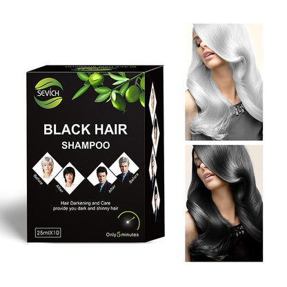 Sevich 10pcs/lot Hair Color Shampoo 15 Minutes Fast Hair Color Gel For Men and Women Hair Color Product Instant Black Hair