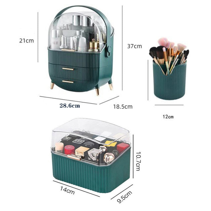 Cosmetic Storage Box Makeup Organizer Jewelry Storage Box Makeup Brush Lipstick Holder Portable Fashion Drawer Desktop Dustproof