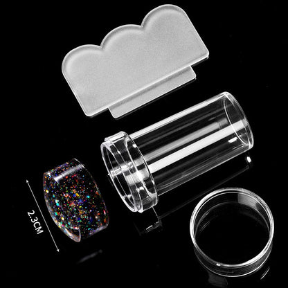 Transparent Nail Stamper with Scraper Jelly Silicone Stamp for French Nails Manicuring Kits Nail Art Stamping Tool