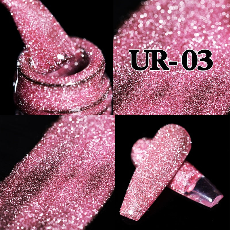 UR SUGAR Sparkling Gel Nail Polish Reflective Glitter Nail Gel Semi Permanent Nail Art Varnish For Manicures Need Base Top Coat