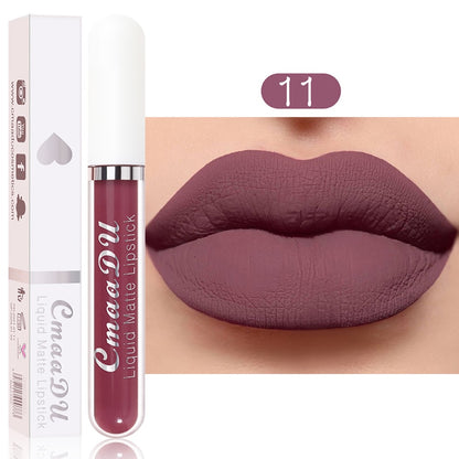 Sexy Long Lasting Velvet Matte Lip Gloss Liquid Lipstick Lip Makeup Women Beauty Red Nonstick Cup Waterproof Lip Gloss YZL2