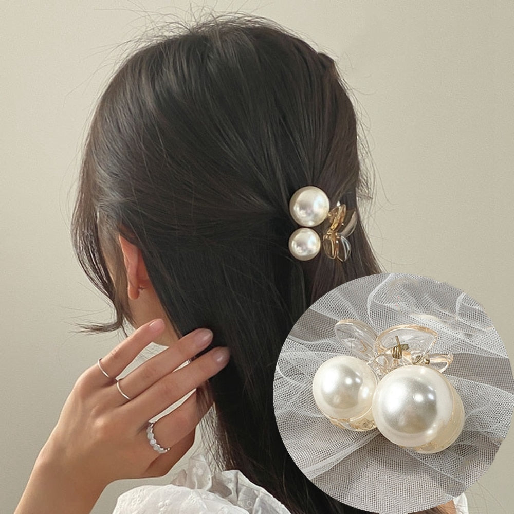 AWATYR 2021 New Hyperbole Big Pearls Acrylic Hair Claw Clips Big Size Makeup Hair Styling Barrettes for Women Hair Accessories