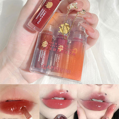 Cherry Pink Lip Plumper Gloss Crystal Jelly Oil Lip Tint Korean Long-lasting Waterproof Lipstick Lips Plumper Extreme Wholesale